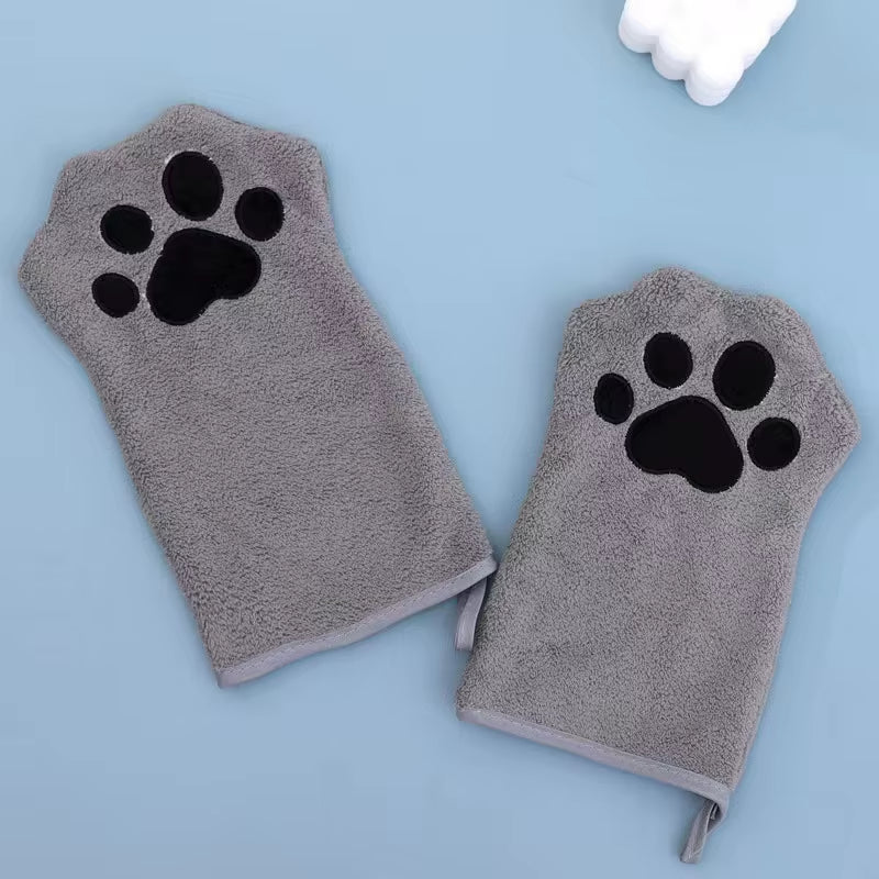 Pet Grooming Glove Quick Drying Dogs Paw Towel Microfiber Double Sided Dogs Grooming Mitt for Medium Small Dogs