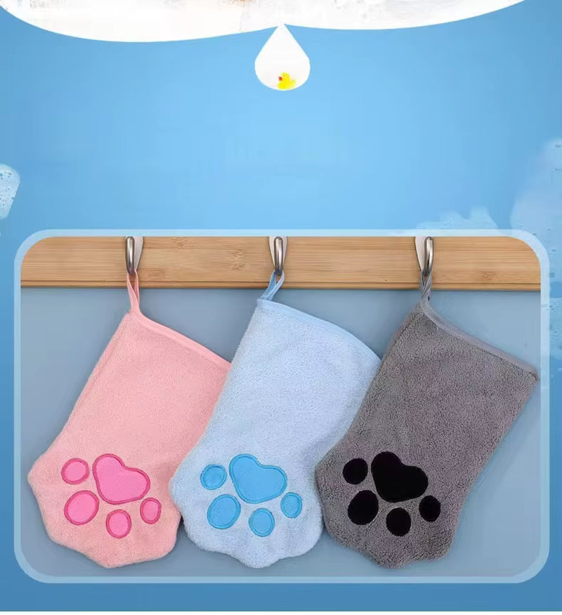 Pet Grooming Glove Quick Drying Dogs Paw Towel Microfiber Double Sided Dogs Grooming Mitt for Medium Small Dogs