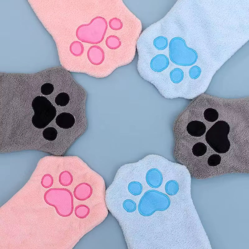 Pet Grooming Glove Quick Drying Dogs Paw Towel Microfiber Double Sided Dogs Grooming Mitt for Medium Small Dogs