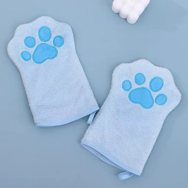 Pet Grooming Glove Quick Drying Dogs Paw Towel Microfiber Double Sided Dogs Grooming Mitt for Medium Small Dogs